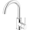 Lenz Rubinetto a bassa pressione Bow² cromato - beccuccio ad arco girevole a 360° - con valvola EasyClean Pop-up - facile da installare - Superficie di alta qualità e facile da pulire - 46010902