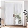 PONY DANCE Tende a Vetro per Porta Finestra con Velcro e Magneti Tenda Bianca Semitrasparenti Effetto Lino Cucina a Vetro Door Curtains 2 Pezzi 70 x 240 CM