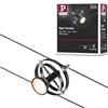 Paulmann CorDuo, punto luce per sistema di cavi per faretti, 94441, Cardan, massima CC 10 Watt, cavi estensibili, nero opaco, in plastica, GU 5,3, senza lampadine