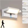 KUKAK Lampada da parete a LED per esterni con sensore di movimento,22W lampada impermeabile IP65 per esterni 3000K bianco caldo,applique da esterno con pannello orientabile a 350° per giardino,bianco