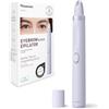 Panasonic ES-EF10-V503 Epilatore per Sopracciglia e Peli del Viso da Donna, Modellatore per Sopracciglia, Luce LED, Design Compatto a Penna, Funzionamento a Batteria AA, Viola Chiaro