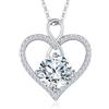 LOUISA SECRET Collana Donna Cuore Infinito Eternal, Argento Sterling 925 Moissanite Collana Rotonda Mini Cuore Ciondolo,Regalo di Compleanno per Donna San Valentino Gioielli Natale Festa della Mamma