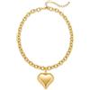 INNERDIVA Collane choker dorate per le donne di spessore placcato in oro con grande ciondolo a forma di cuore collane con ciondolo a cuore gonfio