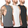 Muscle Killer Canotte da Uomo con Taglio Muscolare, per Palestra, Allenamento, Bodybuilding, Fitness, Confezione da 1, 2, 3 Pezzi, Nero+Grigio+Bianco, L