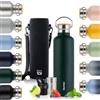Blumtal thermos 750ml - bottiglia a doppia parete in acciaio inox 750ml - bottiglia isolata 750ml priva di BPA - bottiglia in acciaio inox 750ml - Verde scuro