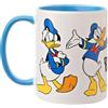 Widdop and Co. - Disney Paperino - Tazza in gres smaltato azzurro/bianco con icone e cattivi - Licenza ufficiale Disney Merchendise (325 ml).