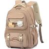 Amythe Zaino Adolescente Ragazza 3a-7a Scuola Viaggio | Zaino Ragazza Casual 15.6 Pollici Portatile Ciondolo Mignon Elementari Kaki