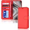 TECHGEAR Custodia a Portafoglio in Pelle per Galaxy S24 Plus, Custodia Protettiva a Flip con Porta Carte a Portafoglio, Supporto e Cinturino da Polso - Pelle PU Rossa con Chiusura Magnetica Progettata