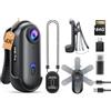 BOBLOV W4 4K Bodycam - Fotocamera per corpo Mini, con clip girevole a 360° e clip magnetica, 90 minuti per registrazioni, lezioni, viaggi, passeggiate con animali domestici (4K 64GB)