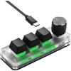 SinLoon Mini tastiera meccanica programmabile con 3 tasti e 1 manopola per le scorciatoie macro, configurazione PC per uso multidispositivo, tastiera portatile hot-swappable per gaming, ufficio, bea
