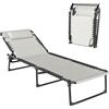 Outsunny Lettino Prendisole in Acciaio e Tessuto Traspirante con Schienale Reclinabile, 197x58x26 cm|Aosom