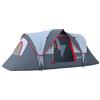 Outsunny Tenda da Campeggio per 6 Persone Idrorepellente con Pali in fibra di vetro, 4.55x2.3x1.8m, Grigia