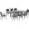 Outsunny Salon de jardin tavolo estensibile 135-270 cm in alluminio e textilene 6/10 persone 8 sedie impilabili grigio