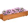 Outsunny Fioriera rettangolare in legno carré orto fioriera da appendere con 2 ganci 91 x 18 x 16,5 cm marrone