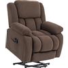 HOMCOM Poltrona relax alzapersona elettrica con funzione massaggio e riscaldamento, 93 x 104 x 100 cm, Marrone | Aosom Italy