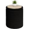 Bonlife Pouf Contenitore, Portaoggetti Piccolo Baule, Poggiapiedi Pieghevole Cubo, Cassapanca, per Ingresso, Soggiorno e Camera da Letto, Nero, 37x37x45 cm