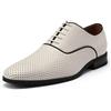 YFFUSHI Scarpe Stringate per Uomo Oxford Perforate e Traspiranti in PU Tessuto Formali e Casual per Lavoro, Marrone Scuro, 43 EU