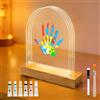 KBIBCK Baby Art Family Prints Kit impronte, Kit Impronte di Mani di Famiglia, Cornice Impronta Mani e Piedi Neonati con Spazio, per Regali di Nascita, Nuovi Genitori