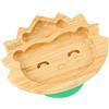 bamboo bamboo Piatto di Bambù con Ventosa per Neonati - Piatto di Bambù per Bambini, Non Tossico, Naturale, Che Rimane Freddo al Tatto Durante il Baby-Led Weaning (Hedgehog) Verde