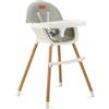 MoMi REKI seggiolone per pappa 2 in 1 per neonati e bambini da 6 a 36 mesi (peso corporeo massimo 15 kg), cintura di sicurezza a 5 punti, come seggiolone per bambini fino a 20 kg