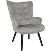 HOME DECO FACTORY, HD0366, poltrona da soggiorno Giulia Grey, edizione lounge, mobile, seduta, divano e poltrona, 68x96x75 cm, altezza seduta 43 cm, grigio