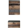 trendteam smart living guardaroba Set di 2 pezzi combinazione Indy, 80 x 192 x 37 cm Front Old Wood, corpo e inserto grafite grigio Matera con molto spazio