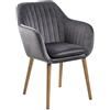 AC Design Furniture Wendy Sedia per Sala da Pranzo, Tessuto, Grigio Scuro, 61 x 57 x 83 cm
