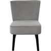 HOME DECO FACTORY, HD0128, poltrona Giulia Grey Toad, edizione lounge, mobili, seduta, divano e poltrona, 55x76x63 cm, altezza seduta 45 cm, grigio