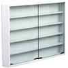 Shally Dogan Vetrina per Collezioni e Miniature, Vetrinetta da Esposizione per Collezionismo, Design Moderno con Linee Squadrate, Bacheca in Legno di Colore Bianco, 80 x 10 x 60 cm