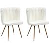 HOME DECO FACTORY, HD0057, Set di 2 Sedie Ariel Bouclette Bianco M2, Natural Crush, Mobili, Seduta, Sedia Poltrona da Tavolo, 52x82,5x54 cm, altezza seduta 49 cm, Bianco Nero