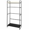 AKTIVE Max Home Portascarpe da ingresso e appendiabiti, 5 ganci e 3 ripiani, 60x40x175 cm, Stile industriale, Piedini livellanti, Corridoio, Scaffali, Portascarpe (18432)