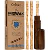 ORINKO® Siwak Naturale x3 con Custodia x1 - Spazzolino Ecologico per Denti - Miswak Africano per Pulizia, Sbiancamento e Igiene Orale - Bastoncini di Araak come Alternativa Sostenibile