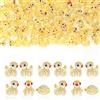 Cozary 100 Pezzi Mini Anatre in Resina, Miniatures Resina Anatra Figure, Paperelle Mini per Acquari, Giardino Ornamento in Miniatura Paesaggio Decorazione DIY Artigianato,Glitter Giallo