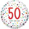 amscan Palloncini in pellicola, motivo confetti, decorazione per compleanno e feste, numeri da 18 a 60, per aria + elio, palloncini Happy Birthday, edizione: 50° compleanno