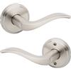 Kwikset Sedona - Maniglia per porta di passaggio interno, per porte di armadi e corridoi, maniglia reversibile senza blocco, in nichel satinato, con protezione Microban