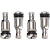 Bogoro 4 Pezzi Valvola Della Ruota Per Auto,Valvole In Metallo,Valvola Di Pneumatico Per Auto,Valvole In Metallo Argento Per Veicoli All Terreno, Tosaerba, Kart, Rimorchi per Barche, Argento
