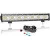 AUXTINGS Fuoristrada Barra LED da 50 cm, 420W barra luminosa a LED da lavoro con 12V cablaggio,faretto e inondazione 3 filas Led luci 6000K Impermeabile per 4x4 trattore camion quad veicoli barche
