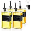 VINATO 4 Pezzi Porta Olio Set, 500ml Oliera Vetro Con Beccuccio, Imbuto1, Etichette 36 Per Olio E Aceto, Bottiglia Olio Per Cucina, Caffè E Bar