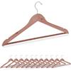 Relaxdays Grucce Appendiabiti, Set da 12 Appendini con Protezione Antitarme, Barra Appendi Pantaloni, Legno, Naturale