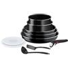 Tefal Ingenio - Set di pentole da Cucina, 10 Pezzi, pentole, coperchi, Maniglia, Non induzione, Rivestimento Antiaderente, impilabile, Lavabile in lavastoviglie, Made in Francia, Easy On L1599902