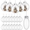 KIMOBER 24 dischi decorativi in plastica, 8 cm, trasparenti, riempibili, da appendere, per fai da te, decorazioni per albero di Natale