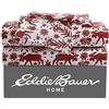 Eddie Bauer - Lenzuola intere, set di biancheria da letto in flanella di cotone, spazzolato per una maggiore morbidezza, accogliente decorazione per la casa (rosso arcadia, completo)
