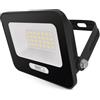 EMOS - Faretto LED in alluminio GLARO 20 W - IP65 impermeabile per ambienti umidi ed esterni - Super luminoso 2.000 lm, bianco neutro 4.000 K, durata 20.000 h - Cavo di collegamento in gomma da 20 cm
