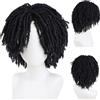 GNIMEGIL Parrucca Dreadlock nera corta uomo Twist realistica Rasta gioco di ruolo tressata