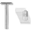 Störtebekker Shaving Accessories Störtebekker, rasoio Solingen, in acciaio inox lucidato, con guida per rasatura [+ 10 lame Störtebekker], idea regalo, set per rasatura bagnata