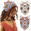 DRESHOW 2 Pezzi Bandana Capelli All'uncinetto Vintage Annodato Foulard Stampa Fragola Fascia Testa lavorato a Maglia per Donna&ragazze