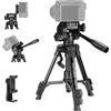 NEEWER Mini treppiede da scrivania per fotocamera, piccolo supporto portatile compatto per webcam DSLR, testa inclinabile a 3 vie, supporto per telefono cellulare compatibile con iPhone per