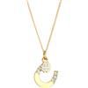 Elli Collana Donne Ciondolo Ferro di Cavallo Foglia di Trifoglio con Cristalli in Argento Sterlino 925