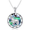 enjoylifecreative Collana Segno Zodiacale Capricorno, Collana con ciondolo in conchiglia di abalone con oroscopo in argento sterling 925, Astrologia Costellazione Compleanno Gioielli Regali per Donne Ragazze