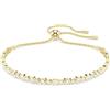 Swarovski Matrix Bracciale Tennis, Gioiello Versatile con Zirconia Trasparenti, Pietre Scintillanti a Taglio Round, Chiusura a Scorrimento, Placcatura in Tonalità Oro, 12-24 cm, 0,2 cm